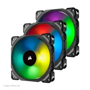 Fan Corsair Ml120 Pro Rgb Led, 12 Cm, 1600 Rpm, 13.2 Vdc, 4 Pines, Pwm Control.