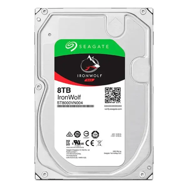 Disco Duro Seagate Ironwolf Nas St8000Vn004, 8Tb, Sata 6Gb/S, 7200Rpm, 256Mb Cache, 3.5".