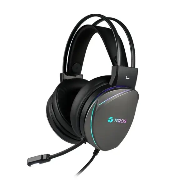 Auriculares Gaming Teros Te-8170N Estéreo 7.1, Micrófono, Conector Usb, Negro, Luces Rgb