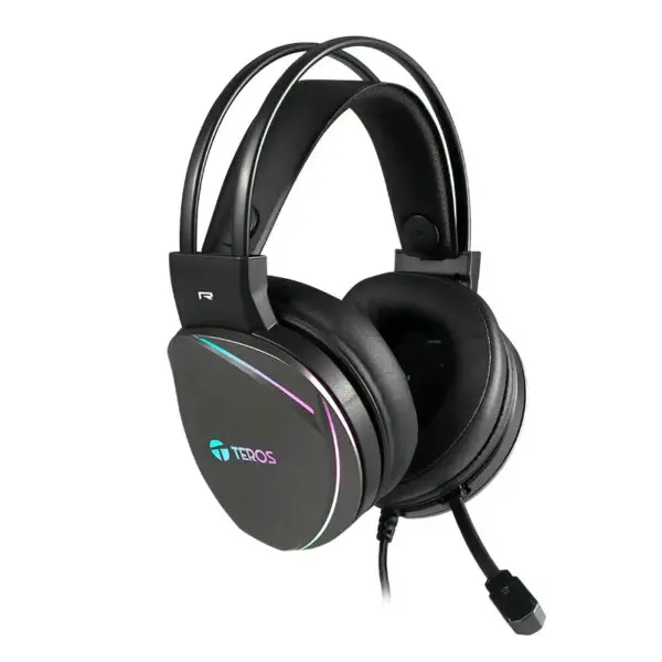 Auriculares Gaming Teros Te-8170N Estéreo 7.1, Micrófono, Conector Usb, Negro, Luces Rgb - Imagen 2