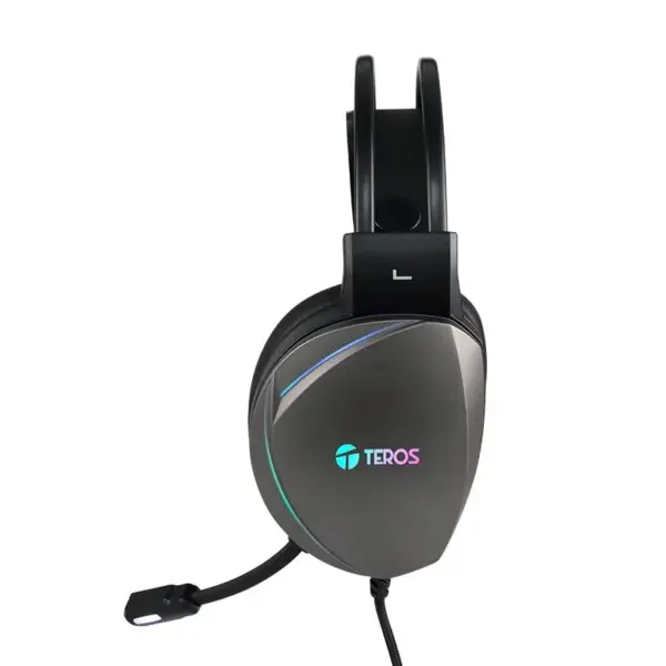 Auriculares Gaming Teros Te-8170N Estéreo 7.1, Micrófono, Conector Usb, Negro, Luces Rgb - Imagen 4